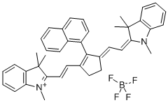 1,3,3-三甲基-2-((E)-2-(2-(1-萘基)-3-[(E)-2-(1,3,3-三甲基-1,3-二氢-2H-吲哚-2-亚基)乙亚基]-1-环戊烯-1-基)乙烯基)-3H-吲哚四氟硼酸盐,262607-20-5,结构式