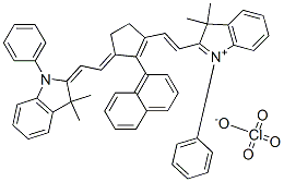 2-((E)-2-[3-[(E)-2-(3,3-DIMETHYL-1-PHENYL-1,3-DIHYDRO-2H-INDOL-2-YLIDENE)ETHYLIDENE]-2-(1-NAPHTHYL)-1-CYCLOPENTEN-1-YL]ETHENYL)-3,3-DIMETHYL-1-PHENYL-3H-INDOLIUM PERCHLORATE Structure