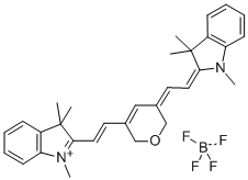 1,3,3-TRIMETHYL-2-((E)-2-[5-[(Z)-2-(1,3,3-TRIMETHYL-1,3-DIHYDRO-2H-INDOL-2-YLIDENE)ETHYLIDENE]-2H-PYRAN-3(6H)-YL]ETHENYL)-3H-INDOLIUM TETRAFLUOROBORATE Struktur