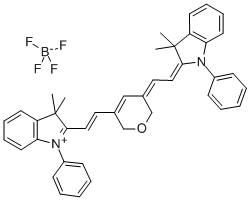 2-((E)-2-[5-[(Z)-2-(3,3-二甲基-1-苯基-1,3-二氢-2H-吲哚-2-亚基)乙亚基]-2H-吡喃-3(6H)-基)乙烯基]-3,3-二甲基-1-苯基-3H-吲哚四氟硼酸盐, 262607-26-1, 结构式