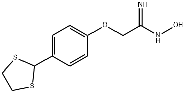 2-[4-(1,3-ジチオラン-2-イル)フェノキシ]-N'-ヒドロキシエタンイミドアミド 化学構造式