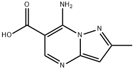 7-氨基-2-甲基吡唑[1,5-A]嘧啶-6-羧酸, 2627-59-0, 结构式