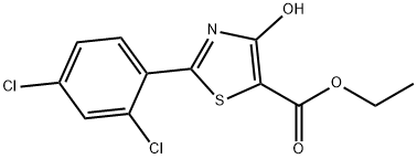 2-(2,4-ジクロロフェニル)-4-ヒドロキシチアゾール-5-カルボン酸エチル 化学構造式