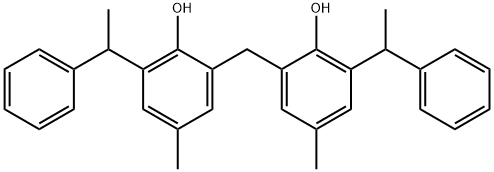 2,2'-メチレンビス[4-メチル-6-(1-フェニルエチル)フェノール] 化学構造式