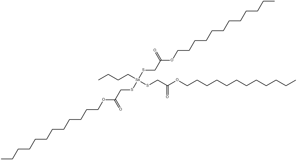 dodecyl 4-butyl-4-[[2-(dodecyloxy)-2-oxoethyl]thio]-7-oxo-8-oxa-3,5-dithia-4-stannaicosanoate 结构式