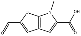 6H-Furo[2,3-b]pyrrole-5-carboxylic  acid,  2-formyl-6-methyl- Struktur