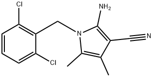 2-AMINO-1-(2,6-DICHLOROBENZYL)-4,5-DIMETHYL-1H-PYRROLE-3-CARBONITRILE Structure
