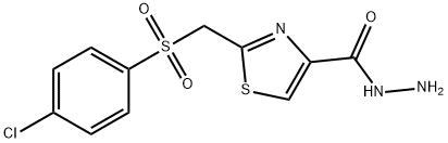 2-[[(4-CHLOROPHENYL)SULFONYL]METHYL]-1,3-THIAZOLE-4-CARBOHYDRAZIDE 化学構造式
