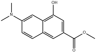 6-(二甲基氨基)-4-羟基-2-萘甲酸甲酯 结构式