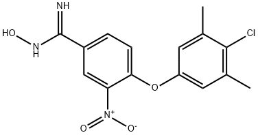 4-(4-CHLORO-3,5-DIMETHYLPHENOXY)-N'-HYDROXY-3-NITROBENZENECARBOXIMIDAMIDE,263157-71-7,结构式