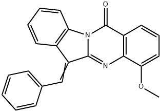 Indolo[2,1-b]quinazolin-12(6H)-one,  4-methoxy-6-(phenylmethylene)- 化学構造式