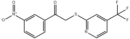 ETHANONE, 1-(3-NITROPHENYL)-2-[[4-(TRIFLUOROMETHYL)-2-PYRIDINYL]THIO]- Struktur