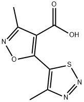 3-甲基-5-(4-甲基-1,2,3-三氮唑-5-)异恶唑-4-羧酸 结构式