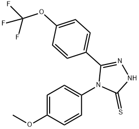 4-(4-甲氧基苯基)-5-(4-(三氟甲氧基)苯基)-4H-1,2,4-三唑-3-硫醇,263707-22-8,结构式