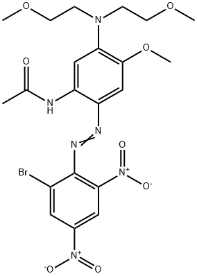 N-[5-[bis(2-methoxyethyl)amino]-2-[(2-bromo-4,6-dinitrophenyl)azo]-4-methoxyphenyl]acetamide Struktur