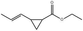 Cyclopropanecarboxylic acid, 2-(1E)-1-propenyl-, ethyl ester (9CI) Struktur