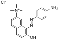 8-(4-アミノフェニルアゾ)-7-ヒドロキシ-N,N,N-トリメチル-2-ナフタレンアミニウム·クロリド 化学構造式