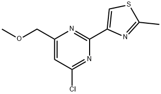 4-CHLORO-6-(METHOXYMETHYL)-2-(2-METHYL-1,3-THIAZOL-4-YL)PYRIMIDINE 化学構造式