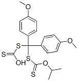 [Bis(4-methoxyphenyl)methylenebisthio]bis[thioformic acid O-isopropyl] ester Struktur