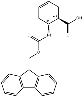FMOC-(+/-)-TRANS-2-AMINOCYCLOHEX-4-ENE-1-CARBOXYLIC ACID 化学構造式