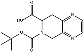 6-(叔丁氧羰基)-5,6,7,8-四氢吡啶并[3,4-B]吡嗪-7-甲酸,264623-57-6,结构式