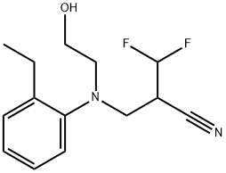 2-[[[（2-乙基苯基）（2-羟乙基）氨基]甲基] -3,3-二氟丙腈, 2647-14-5, 结构式