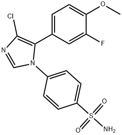 4-[4-chloro-5-(3-fluoro-4-methoxy-phenyl)imidazol-1-yl]benzenesulfonam ide,265114-23-6,结构式