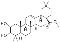 2α,3α-ジヒドロキシオレアナ-12-エン-28-酸メチル 化学構造式