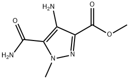 1H-Pyrazole-3-carboxylicacid,4-amino-5-(aminocarbonyl)-1-methyl-,methyl Structure