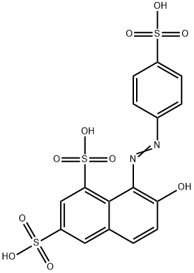 (8E)-7-oxo-8-[(4-sulfophenyl)hydrazinylidene]naphthalene-1,3-disulfoni c acid,2657-89-8,结构式