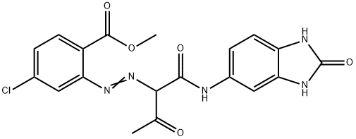 methyl 4-chloro-2-[[1-[[(2,3-dihydro-2-oxo-1H-benzimidazol-5-yl)amino]carbonyl]-2-oxopropyl]azo]benzoate Struktur