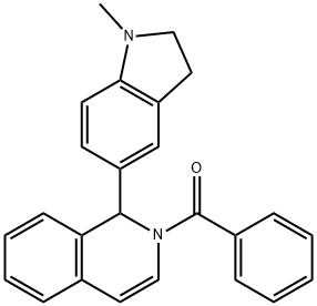 2-BENZOYL-1-(1-METHYL-2,3-DIHYDRO-1H-INDOL-5-YL)-1,2-DIHYDROISOQUINOLINE 化学構造式