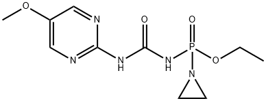 P-(1-アジリジニル)-N-[(5-メトキシ-2-ピリミジニル)カルバモイル]ホスホンアミド酸エチル 化学構造式
