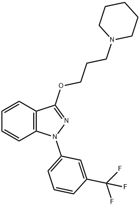 3-(3-Piperidinopropoxy)-1-[3-(trifluoromethyl)phenyl]-1H-indazole Struktur