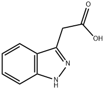 1H-インダゾール-3-イル酢酸 化学構造式