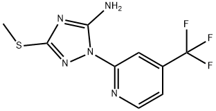 1H-1,2,4-TRIAZOL-5-AMINE, 3-(METHYLTHIO)-1-[4-(TRIFLUOROMETHYL)-2-PYRIDINYL]- 结构式