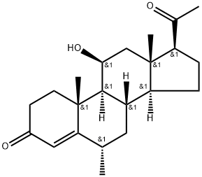 6A-甲基-11B-羟孕酮,2668-66-8,结构式