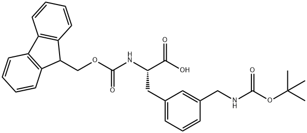 BOC-L-2-AMINOMETHYLPHE(FMOC) 化学構造式