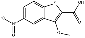 3-メトキシ-5-ニトロベンゾ[b]チオフェン-2-カルボン酸 化学構造式