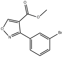 3-(3-ブロモフェニル)イソオキサゾール-4-カルボン酸メチル 化学構造式