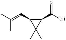 (1R-cis)-2,2-dimethyl-3-(2-methylprop-1-enyl)cyclopropanecarboxylic acid,26771-11-9,结构式