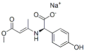 (αR)-α-(4-ヒドロキシフェニル)-α-(2-メトキシカルボニル-1-メチルビニルアミノ)酢酸ナトリウム 化学構造式