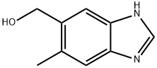 6-甲基-(9CI)-1H-苯并咪唑-5-甲醇 结构式