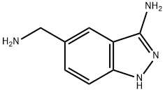 3-アミノ-1H-インダゾール-5-メタンアミン 化学構造式