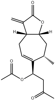 (3aR)-6-[(R)-1-アセトキシ-3-オキソブチル]-3,3aα,4,7,8,8aα-ヘキサヒドロ-7β-メチル-3-メチレン-2H-シクロヘプタ[b]フラン-2-オン 化学構造式