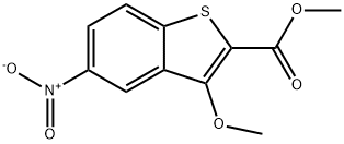 3-メトキシ-5-ニトロベンゾ[b]チオフェン-2-カルボン酸メチル 化学構造式