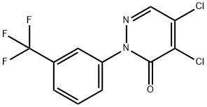 4,5-dichloro-2-[3-(trifluoromethyl)phenyl]pyridazin-3(2H)-one 化学構造式