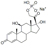 Pregna-1,4-diene-3,20-dione, 11,17-dihydroxy-21-(phosphonooxy)-, monosodium salt, (11beta)-,2681-16-5,结构式
