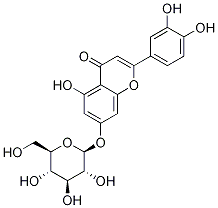 2-(3,4-Dihydroxyphenyl)-5,7-dihydroxy-4H-1-benzopyran-4-one mono-beta-D-glucopyranoside Structure