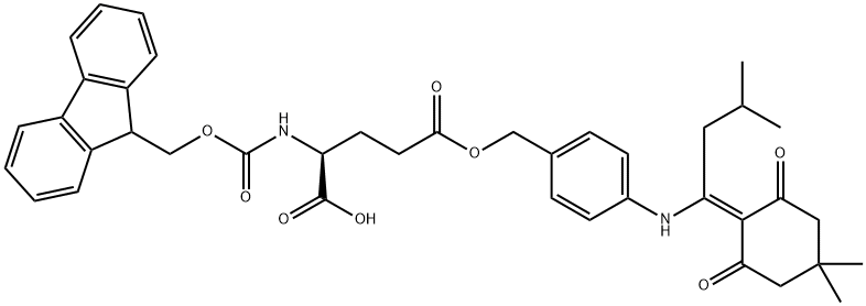 N-[(9H-芴-9-基甲氧基)羰基]-L-谷氨酸 5-[[4-[[1-(4,4-二甲基-2,6-二氧代环己亚基)-3-甲基丁基]氨基]苯基]甲基]酯, 268730-86-5, 结构式